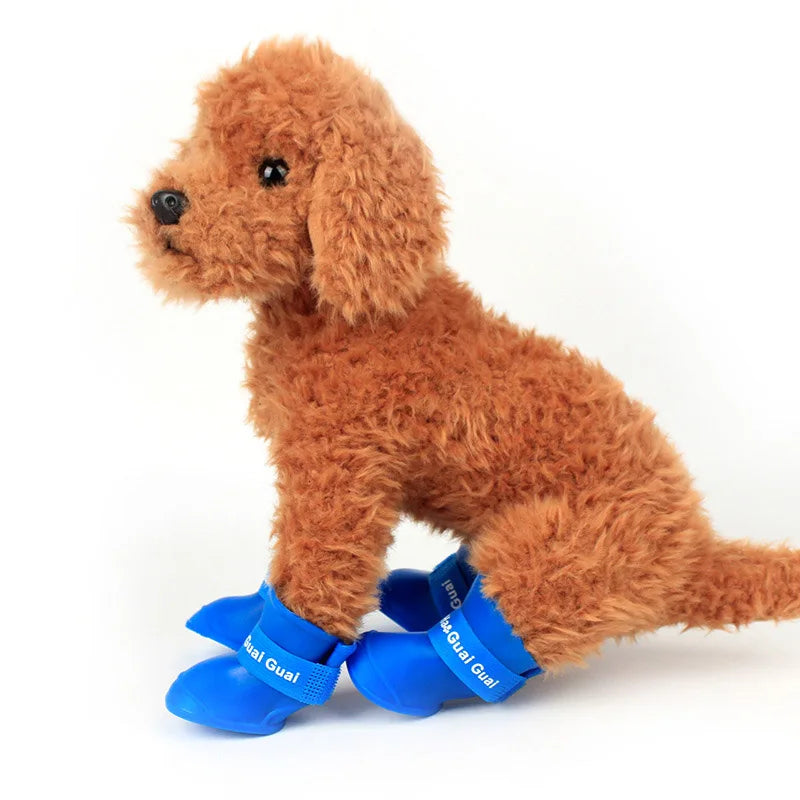 Waterproof Dog Rain Boots, Set of 4