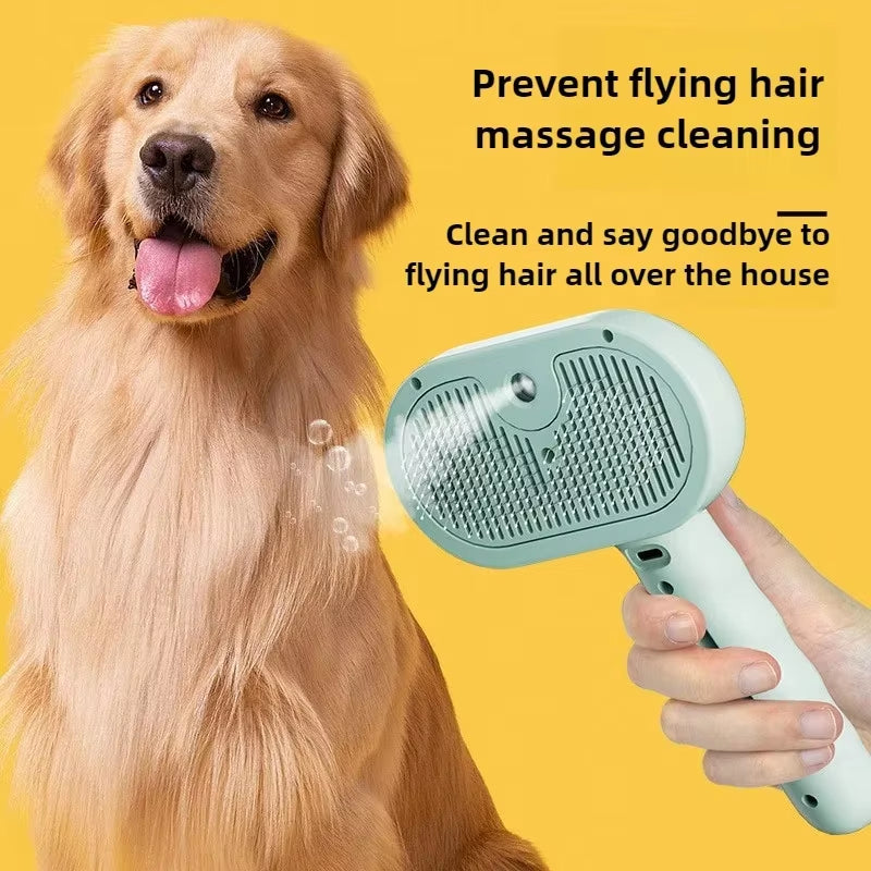 Luxury Pet Clean Steam Spray Grooming Brush for Dogs - Unique Chemical-Free Fur Care Tool