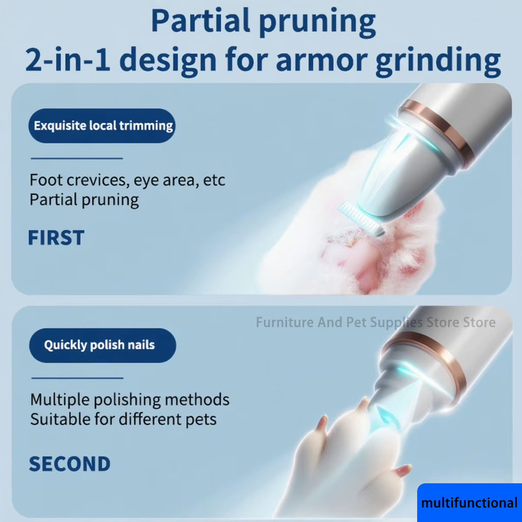 2-in-1 Pet Paw Trimmer and Nail Grinder