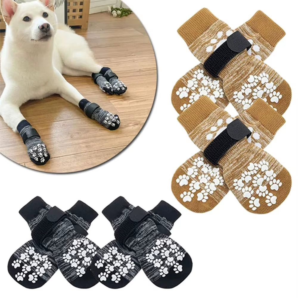 Anti-Slip Dog Socks, 4-Pack