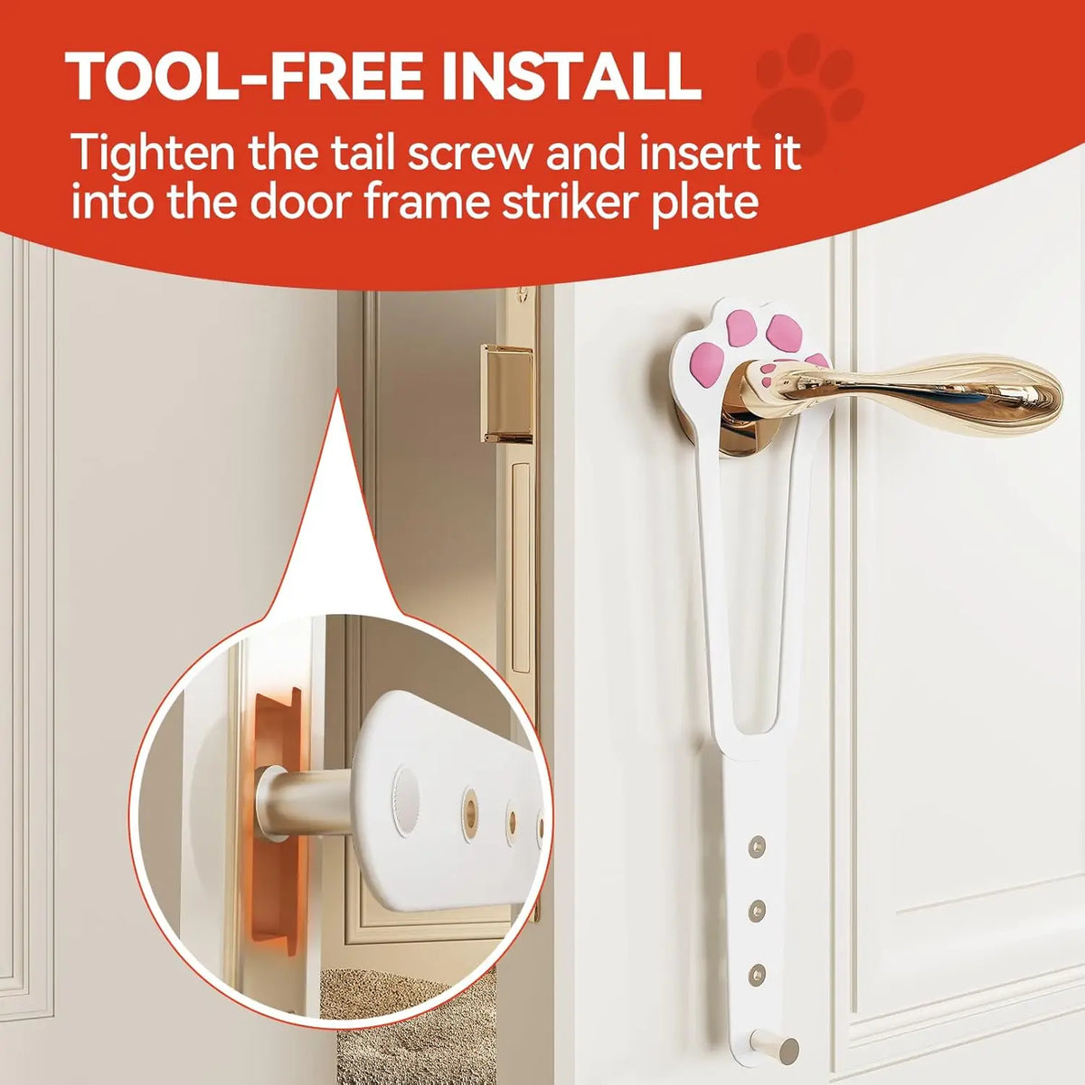 Cat Door Latch, Adjustable Pet Door Stopper