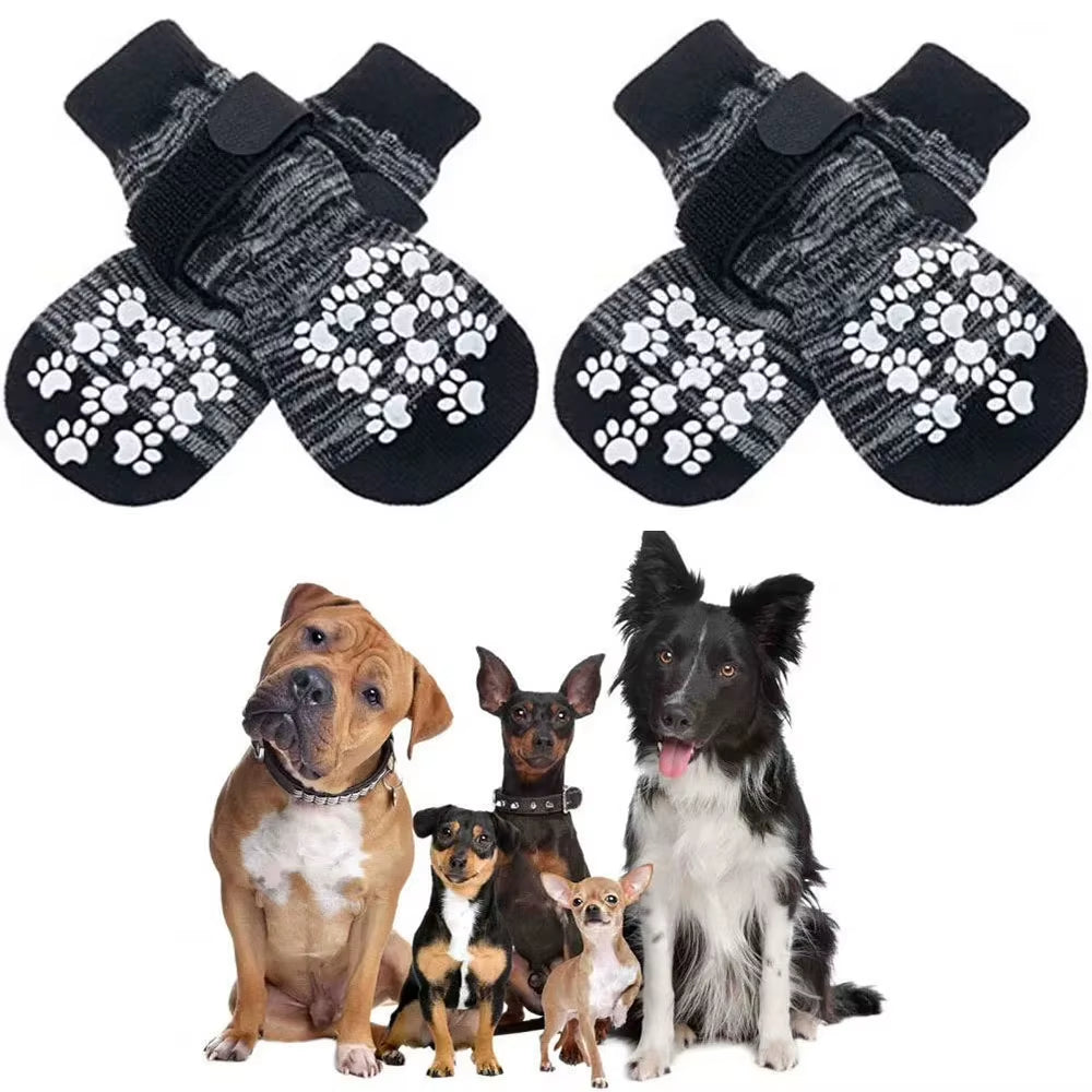 Anti-Slip Dog Socks, 4-Pack